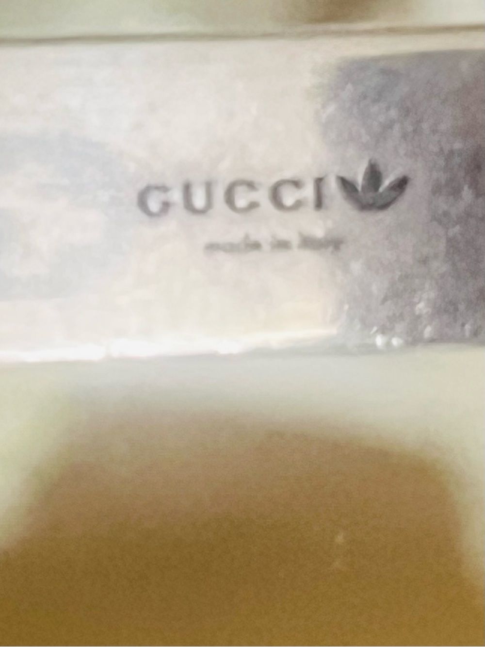 GUC Gucci x Adidas Orange and Silver Enamel open Cuff Bracelet - Picture 6 of 9